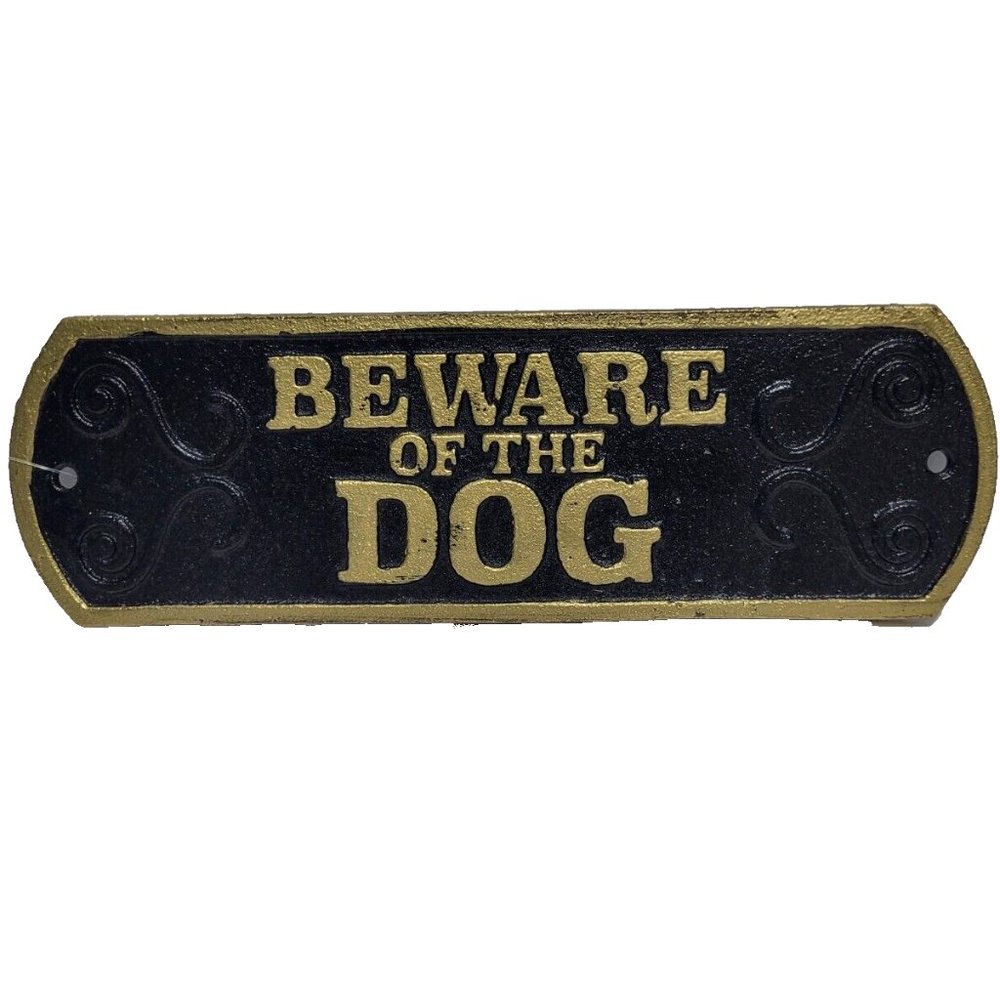 Beware of the Dog Metal Wall Sign